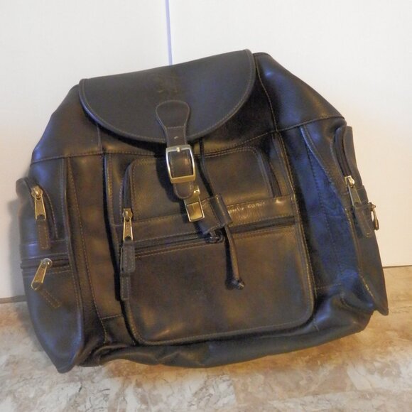 👜 Clava Drawstring Leather Backpack - 7 Zippered Pockets & Compartments 👜 - Picture 1 of 6